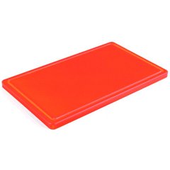 Доска разделочная 40х30х2 см. Durplastics, пластиковая с желобом, красная (9821RJ4)