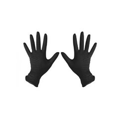 Перчатки нитриловые нестерильные черные L (разм.8-9) 200 шт/уп