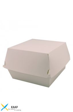 Коробка бумажная под бургер высокая Big Size 130х130х100 мм белая