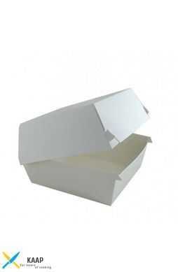 Коробка бумажная под бургер высокая Big Size 130х130х100 мм белая