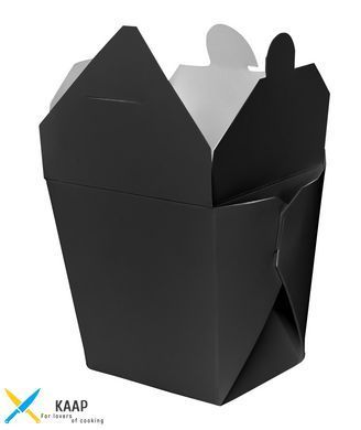 Бокс одноразовый для WOK/Салат/Рис/Лапша 750 мл. 500 гр. 11х9х10 см. Паста бокс бумажный, черный