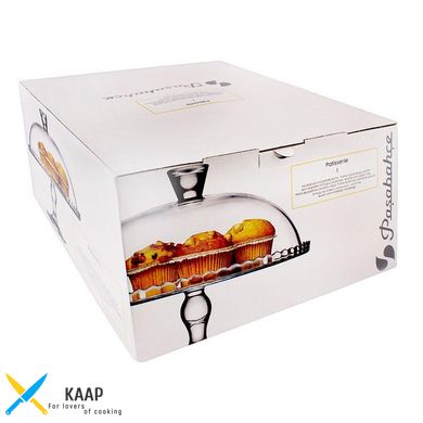 Тортівниця на ніжці з кришкою 32 см. скляна Patisserie, Pasabahce 95200