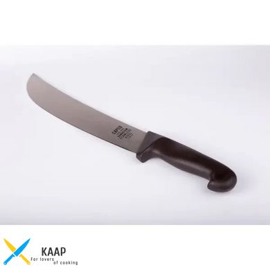 Кухонний ніж м'ясника шаблеподібний-вигнутий 25 см. CAPCO з чорною пластиковою ручкою (00086)