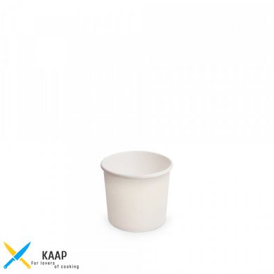 Контейнер одноразовый бумажный для мороженого/соуса 30 мл Белый 1PE Ø=44 мм (крышка 011223)