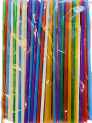Трубочки кольорові з вигином 20 см d=8 мм В d=0.8 см 500 шт.