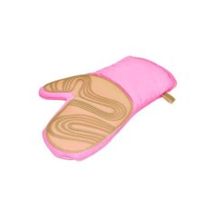 Рукавица с силиконовым покрытием (розовый хлопок, силикон)