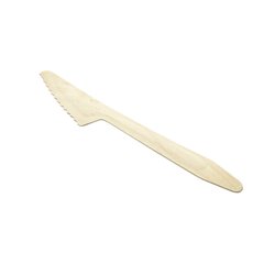Нож столовый одноразовый 165 мм (16,5 см) 10 шт/уп деревянный PAP-STAR