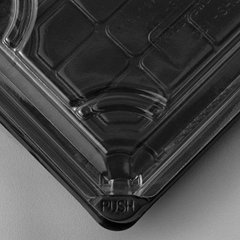 Контейнер для суши 182х138х40 мм из PLA прозрачный с черным дном Эко/Био