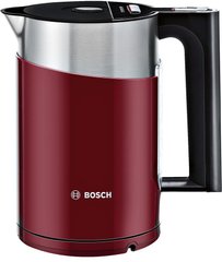 Электрочайник Bosch, 1.5л, с вьющимися стенками, поддержка темп, красный