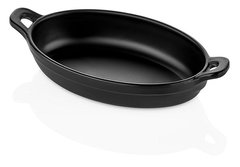 Блюдо для подачи меламиновое черное 15x8 см, h-3,5 см 24016.BL