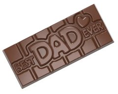 Форма для шоколадной плитки "Best dad ever" 118х50 мм 8 мм, 1х4 шт. / 45 г