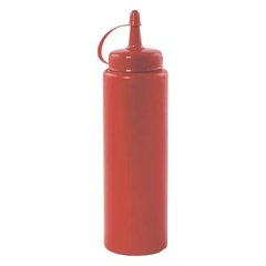Бутылка-дозатор-диспенсер для соуса 260 мл, красная пластиковая FoREST