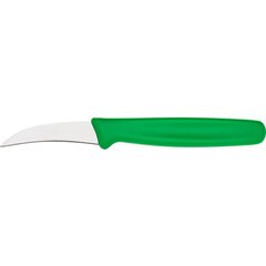 Кухонный нож для чистки овощей изогнутый 6 см. Stalgast с зеленой пластиковой ручкой (283062)