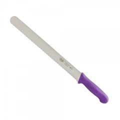 Кухонний ніж для хліба 30 см., з фіолетовою пластиковою ручкою (654)