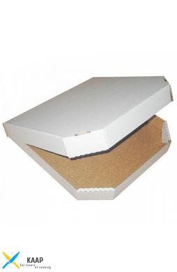 Коробка для пиццы из гофр картона белая 300х300х30 мм.