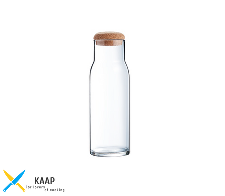 Графін-пляшка 1 л., 8х27 см. скляна з дерев'яною кришкою Luminarc FUNAMBULE (N3941)