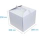 Коробка для торту з ручкою 300х300х250 мм біла картонна (паперова)