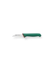 Кухонный нож для чистки овощей с выг.лез 7 см. Hendi с зеленой пластиковой ручкой (843802)