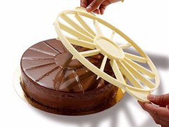 Дільник для торта Martellato 12 поділений, пластиковий, 26 см., бежевий (.FW:PPT12)