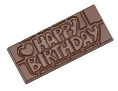 Форма для шоколадной плитки "Happy birthday" 118х50 мм 8 мм, 1х4 шт. / 45 г