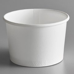 Контейнер паперовий одноразовий для морозива 1РЕ білий 125 мл. Ǿ=75 мм H=50 мм (Кришка з ложкою 011574, Icecream7)
