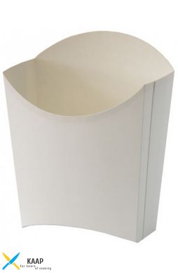 Коробка бумажная для картошки фри М (малая) 90/65х115 белая для 150 гра мм 75 шт/уп