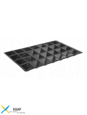 Форма для выпечки Hendi силиконовая Pyramide GN 1/1, 6.6x6.6x4 см., 28 яч., черная (676370)