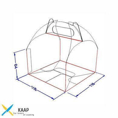 Подарункова бонбоньєрка 115х115х65 мм з ручкою Mini (для тістечка, макаронс) Біла