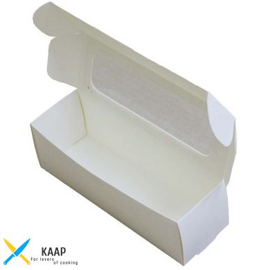 Коробка для макаронса 170х55х55 мм белая картонная (бумажная)