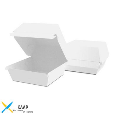 Упаковка для бургера 120х120/146х146х93 мм Maxi Біла паперова розбірна