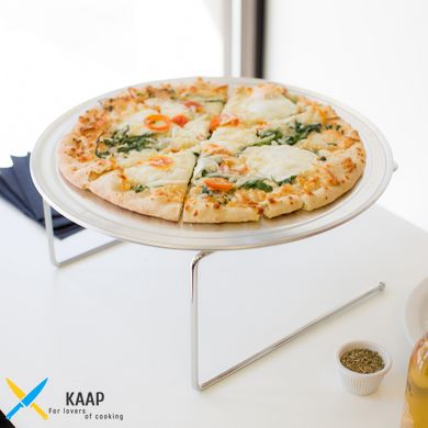 Підставка для страви під піцу 25х24х16, 5 см. хромована нековзна Winco APZT-789