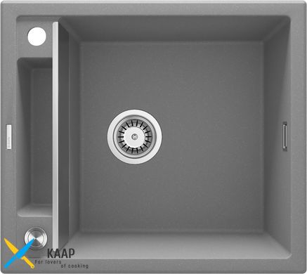 Мийка кухонна Deante Magnetic, граніт, квадрат, без крила, 560х500х219мм, чаша - 1, врізна, сірий