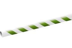 Трубочка біла із зеленою смугою h = 210 мм d = 7 мм бкмажна 350 шт Еко/Біо
