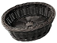 Корзина-хлебница круглая 19х5,5 см. черная, поли-ротанговая FoREST