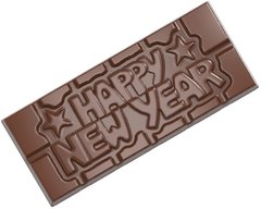 Форма для шоколадної плитки Happy New Year 118х50 мм 8 мм, 1х4 шт. / 45 г