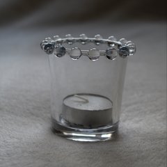 Набор креманок-подсвечников 6 шт, 180 мл, "Прозрачное Сердце" стеклянных круглых 01-029