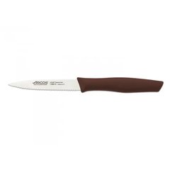 Кухонный нож для чистки зубчатый 10 см. Arcos с коричневой пластиковой ручкой (188618)