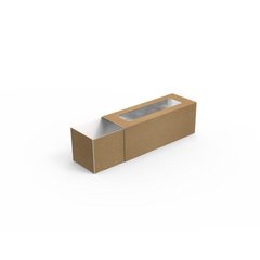 Упаковка пенал для макарунса (6 шт) 140х51х51 Mini бумажный Крафт