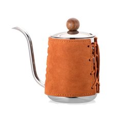 Чайник для заваривания оранжевый кофе без ручки, 550мл