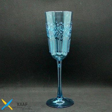 Келих для шампанського пластиковий "Синє море" 300 мл, 7,5/25см KH-846