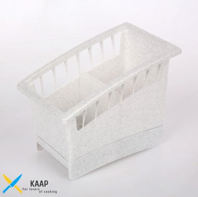 Подставка-сушилка для столовых приборов 17х10,5х13,5 см пластиковая на 2 секции с поддоном Lamela 195