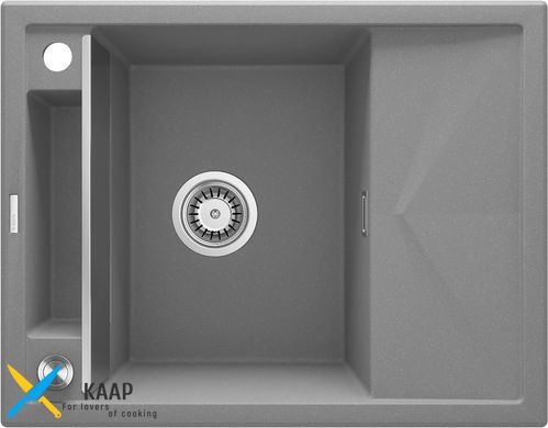 Мийка кухонна Deante Magnetic, граніт, прямокут., з крилом, 640х500х219мм, чаша - 1, врізна, сірий