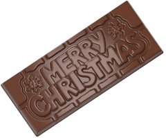Форма для шоколадної плитки Merry Christmas 118х50 мм 8 мм, 1х4 шт. / 45 г