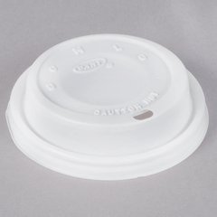Крышка с поилкой для стакана из вспененного полистирола 6003 пластиковая, белая 100 шт/уп Dart