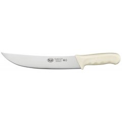 Кухонний ніж зігнутий 24 см. STAL, Winco з білою пластиковою ручкою (04277)