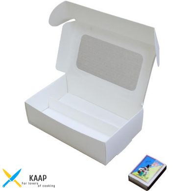 Коробка для макаронса с ложементом 170х105х50 мм белая картонная (бумажная)
