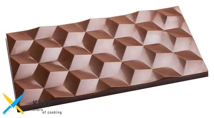 Форма для шоколадной плитки "Плитка-кубы" 148x74x8,5 мм, 1х3 - 80 г. Chocolate World