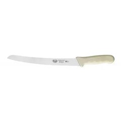 Кухонный нож для хлеба изогнутый 24 см. Stal, Winco с белой пластиковой ручкой (04278)