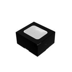 Коробка для солодощів/десертів 100х90х50 мм Mini Чорна з віконцем паперова