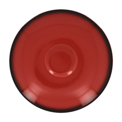 Блюдце під чашку 200 мл, діаметр 15 см, червоне з чорним обідком, Lea